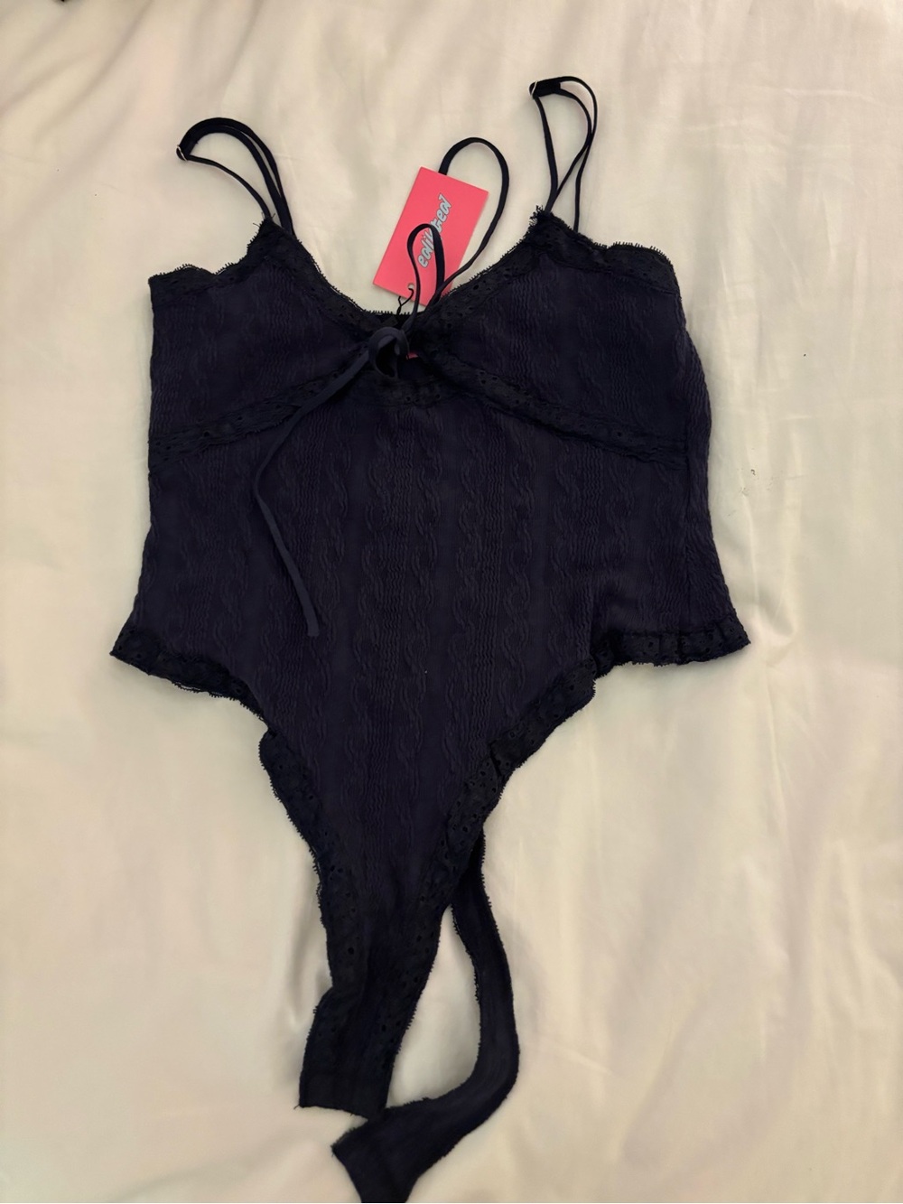 Edikted Navy Blue lace Bodysuit